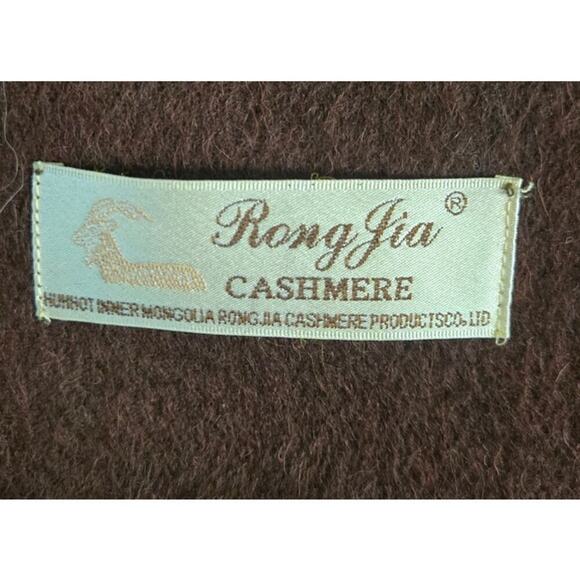 Rong Jia Cashmere Scarf Pre loved Dark Burgundy Wine Color - Picture 4 of 7